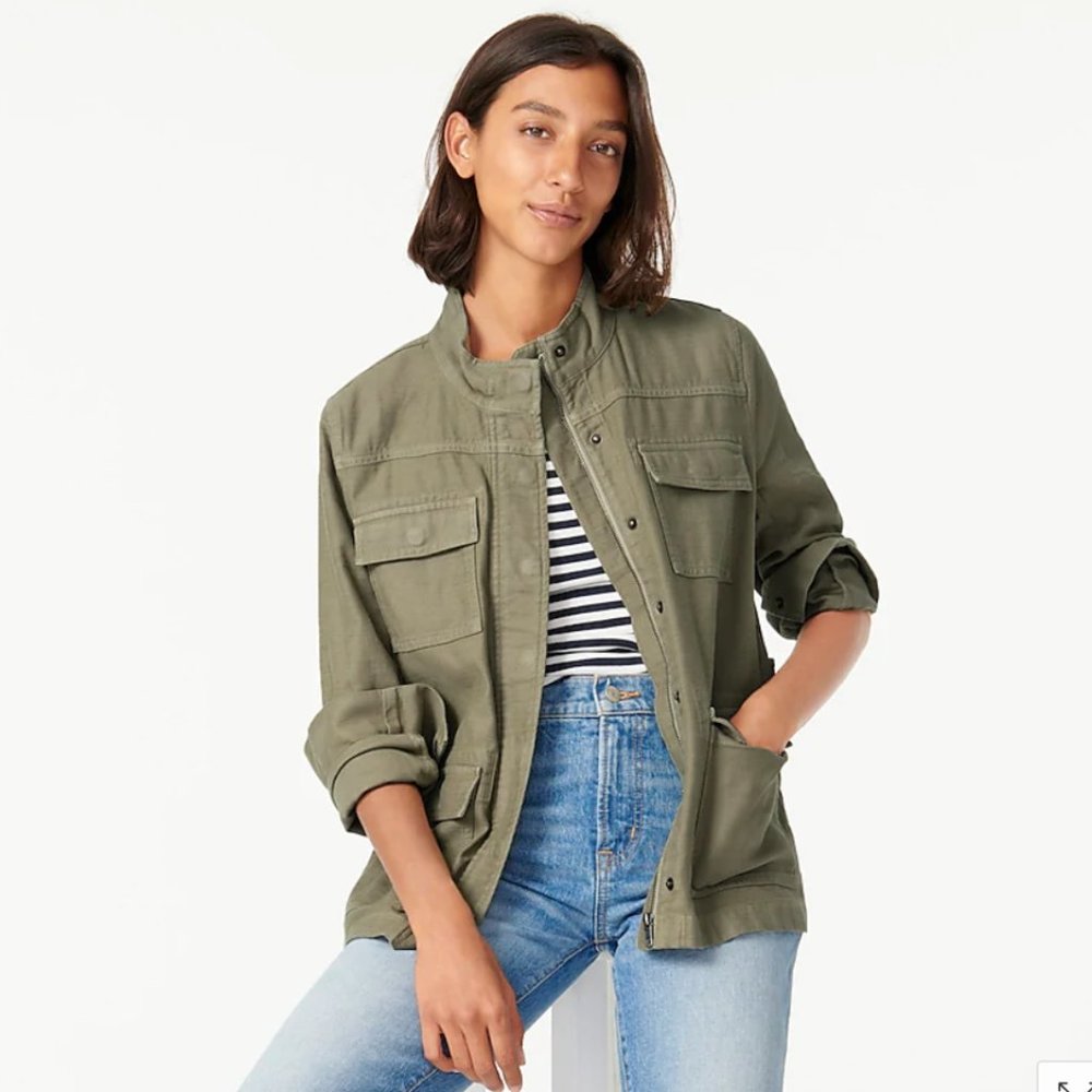 NWT J. Crew Garment-dyed military shirt jacket